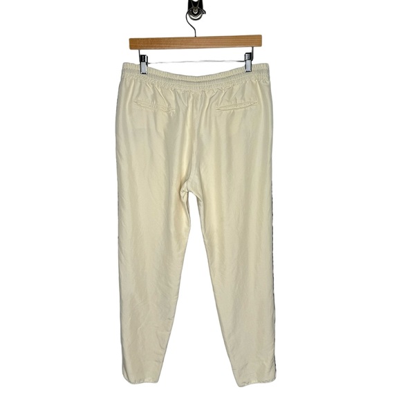 Burberry | Silk Track Pants in Cream with Black Piping US 8 - Picture 3 of 12